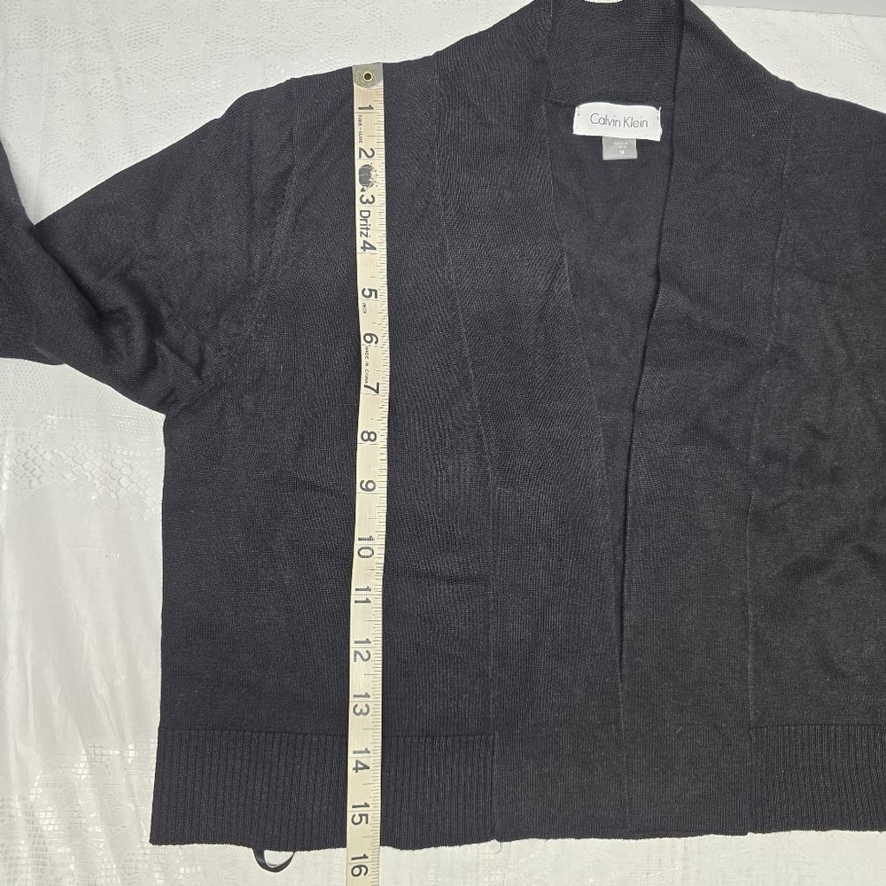 NWT Calvin Klein Black Cropped Cardigan - Picture 8 of 10
